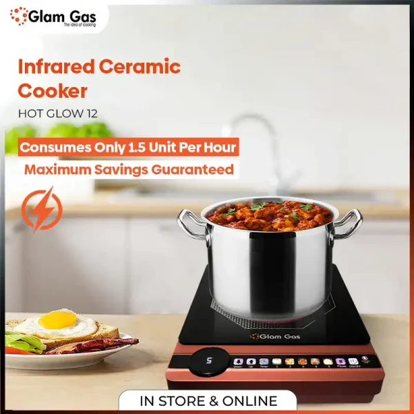 Infrared Ceramic Cooker HOT GLOW-12 (Royal Maroon) Energy-Saving Electric Stove